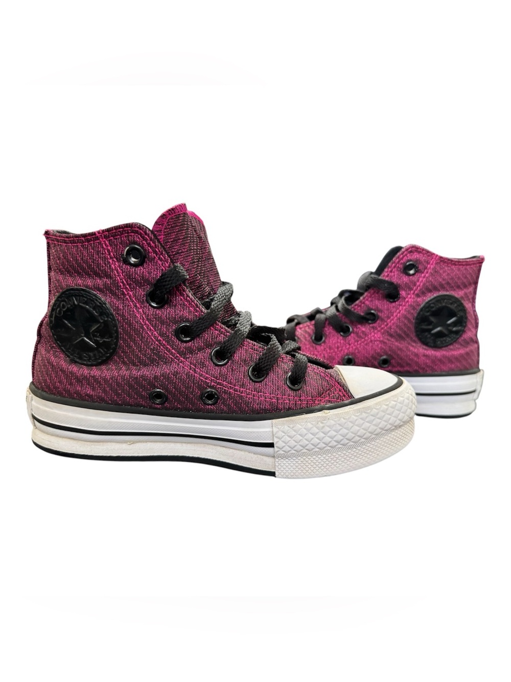 Girls Converse Platform Lift Sparkle High Top Sneaker - Pink